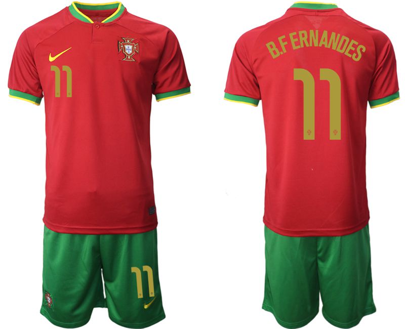 Men 2022 World Cup National Team Portugal home red 11 Soccer Jersey